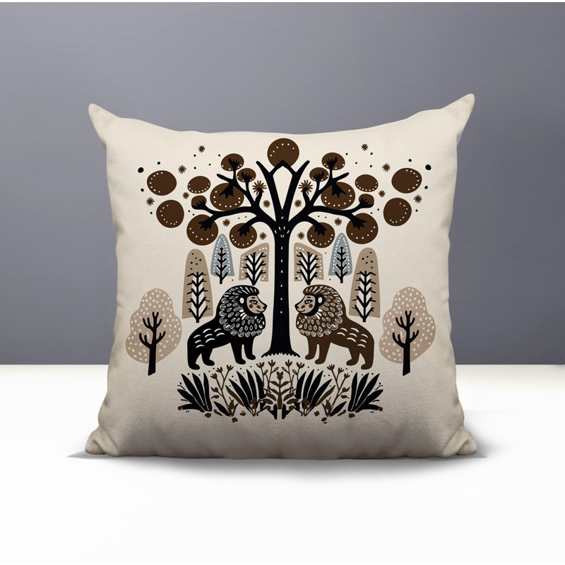Coussin Comas, Carré 15 po, Beige