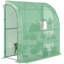 Lean to Greenhouse, serre de 7 pi x 3 pi x 7 pi, pépinière avec 2 portes et fenêtres à enroulement, housse en polyéthylène vert