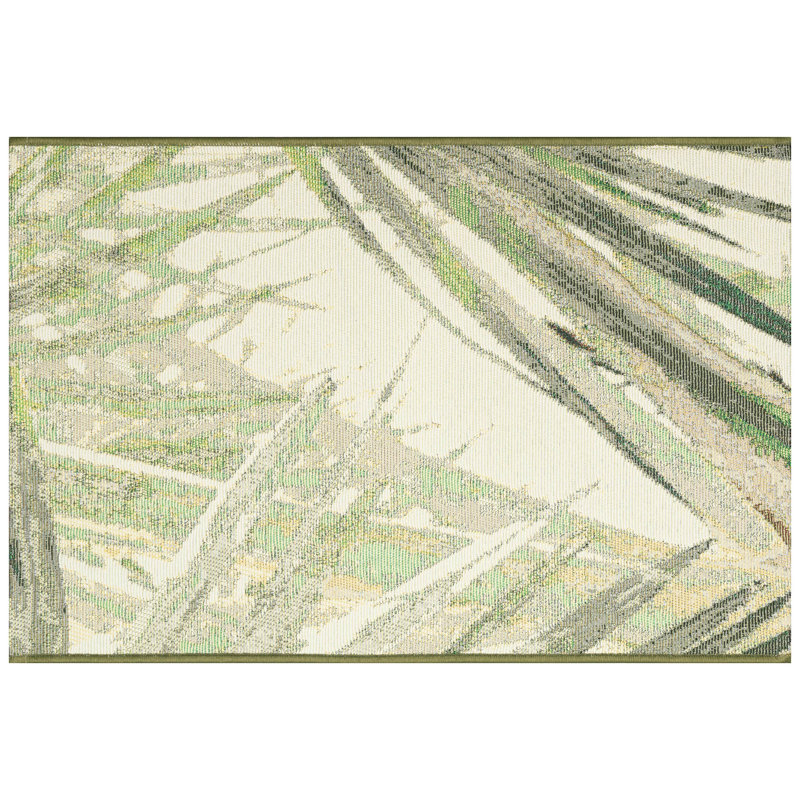 Bay Isle Home™ Asenet Palm Fan Indoor/Outdoor Mat, Rectangle 2' x 2'10"
