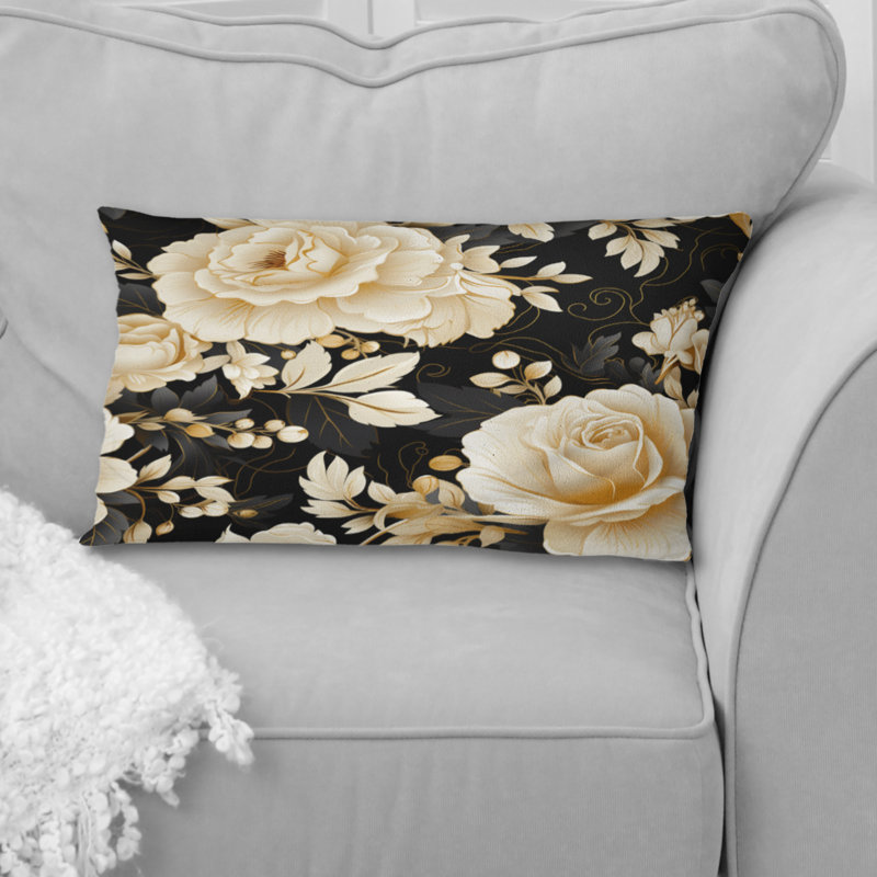 Coussin Elegant Beige Rose Harmony I - Floral