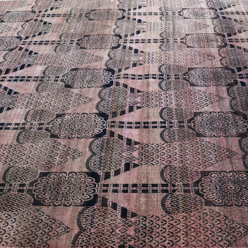 Pink Alchemy Contemporary Silk Wool Blend Rug - 9'1" x 12'2"