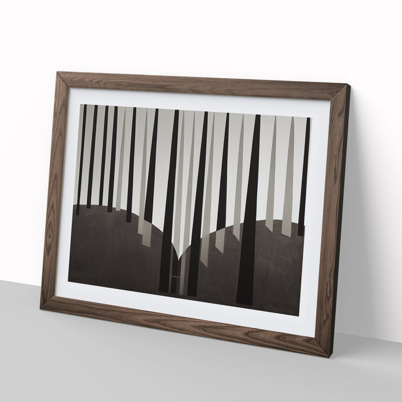 Ethereal Abstract Forest - Framed Print, 34cm H x 46cm W x 2cm D, Walnut