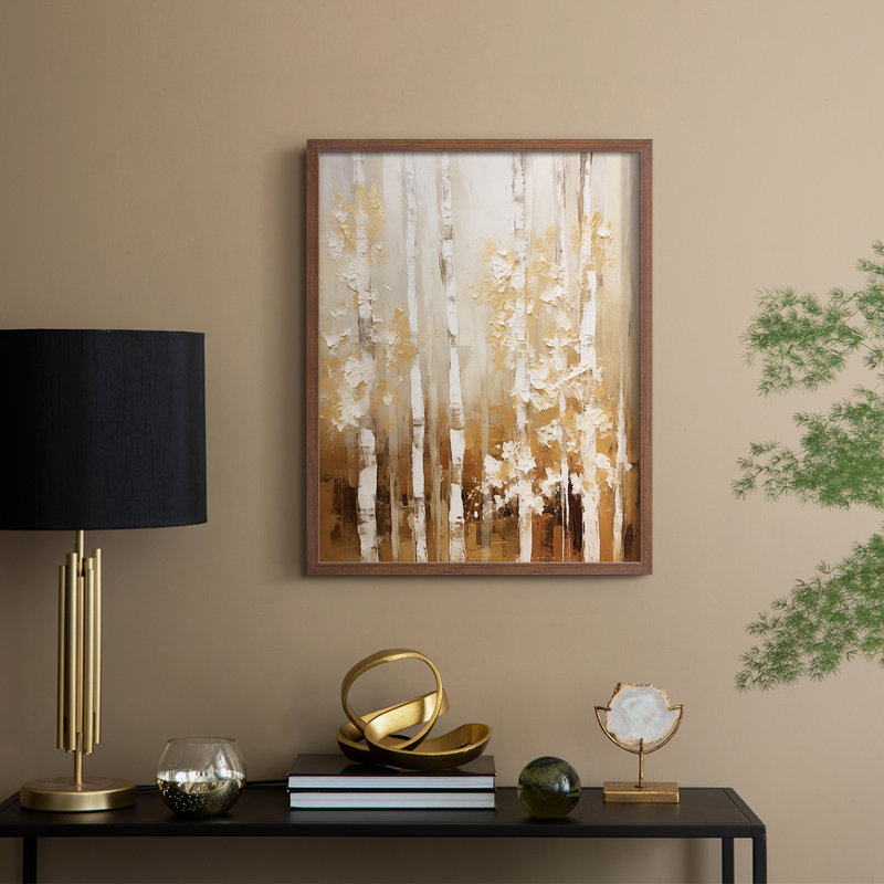 ABSTRACT Series CMLIX, reproduction encadrée - bois massif, 30" H x 24" W, Noyer