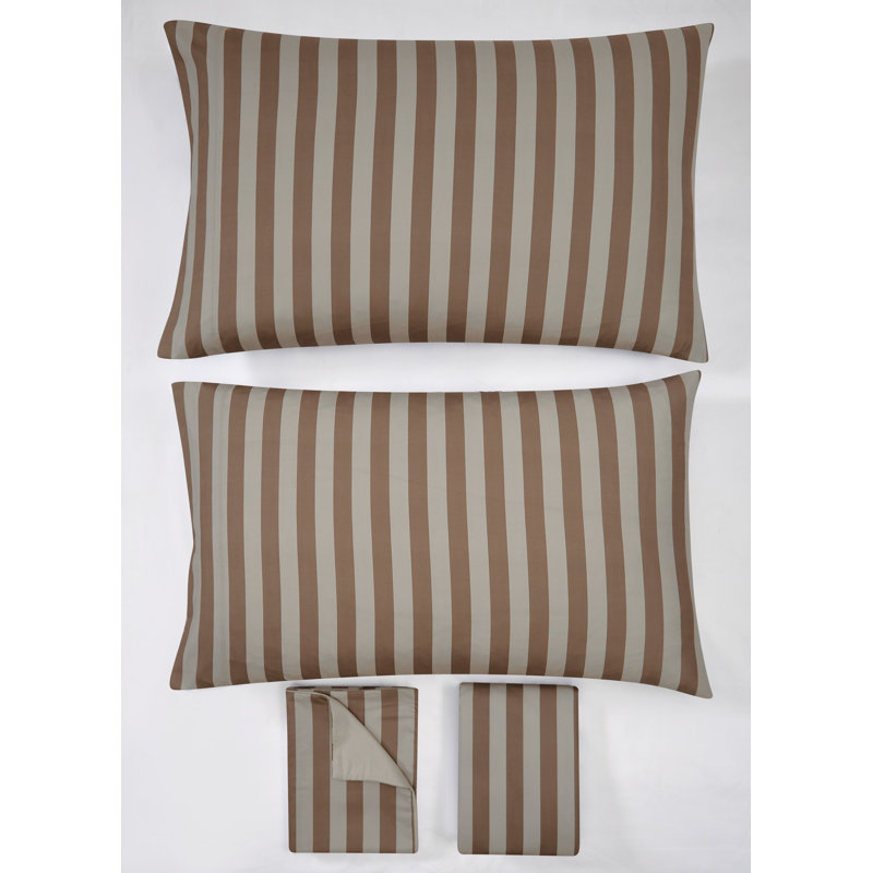 Truly Soft Weston Stripe Sheet Sets, Queen Sheet Set with 2 Pillowcases, Brown