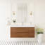 Meuble-lavabo flottant mural de 48 po avec lavabo, surface solide, tiroirs à fermeture en douceur, noyer doré miel entièrement assemblé, conception moderne pour une utilisation pratique, faible taux d'absorption d'eau en résine de haute qualité,