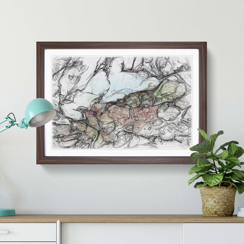 My Luck in Abstract - Picture Frame Graphic Art Print, 27cm H x 36cm W x 2cm D, Walnut Framed