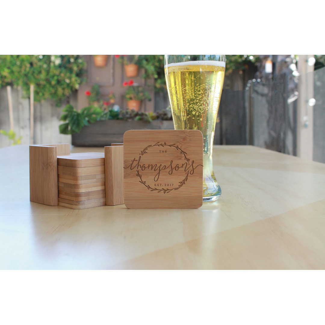 7 Piece Coaster Set with Holder Winston Porter