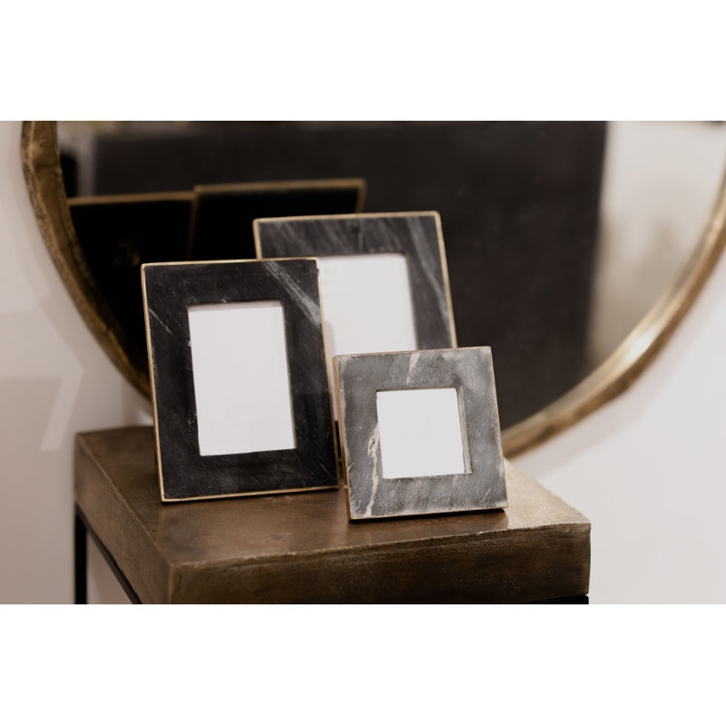 Barnesville Black Marble Picture Frame Med, 4" x 6"
