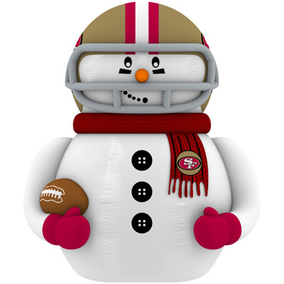 Bonhomme de neige gonflable Sporticulture San Francisco 49ers – Décoration de jardin de 2,13 m avec lumières DEL | Bonhomme de neige de la NFL pour les fêtes | Moteur de soufflerie intégré, résistant aux intempéries, usage intérieur/extérieur
