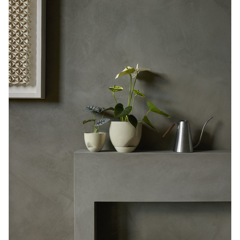 Meira Ceramic Planter, 7.8" H x 7.8" W x 7.8" D, Ashen