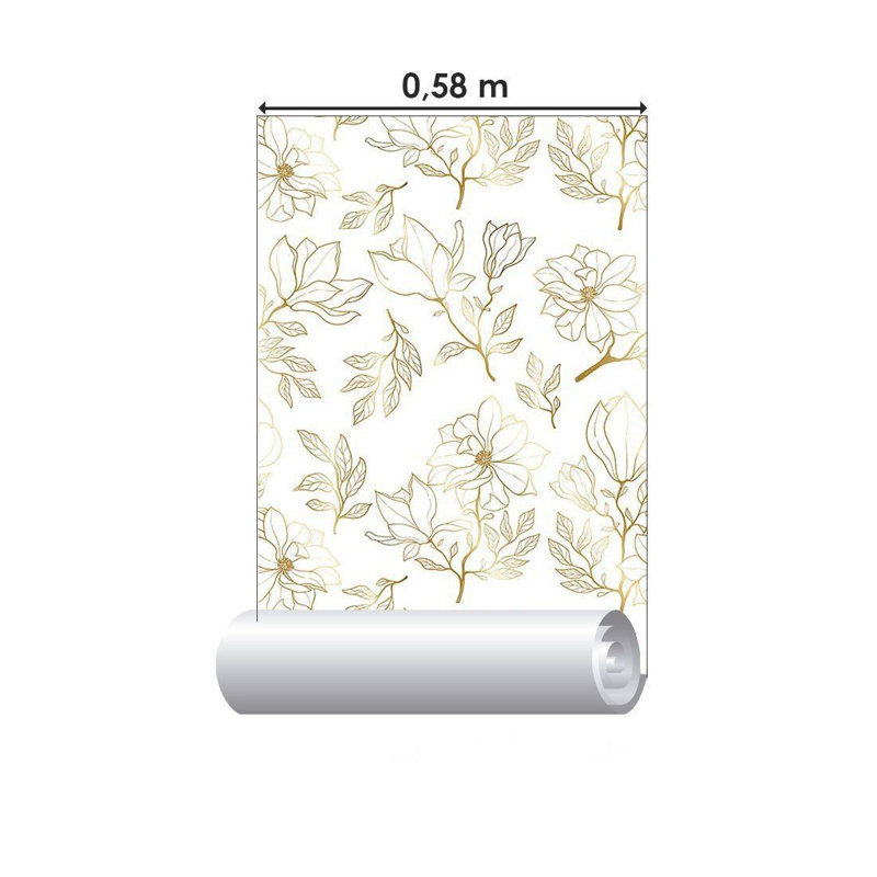 Rouleau de papier peint Ashtion Smooth, Gris / crème, L 126 po x l 24 po