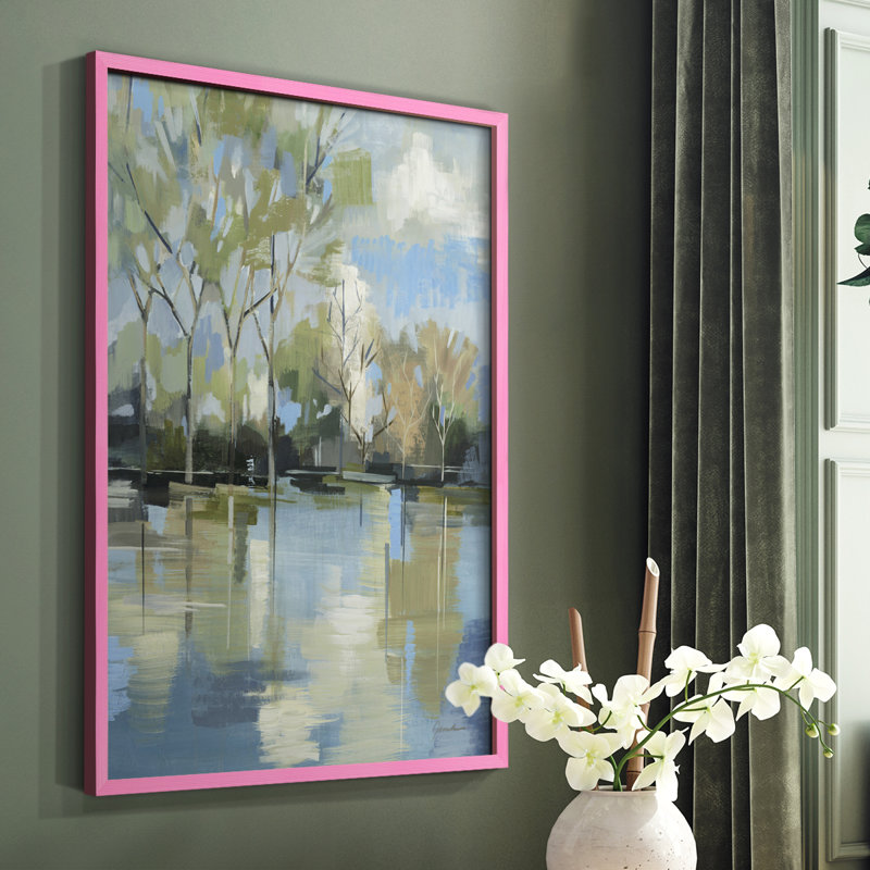 Enchanted Forest II Framed Print - Solid Wood, Pink, 10" H x 8" W