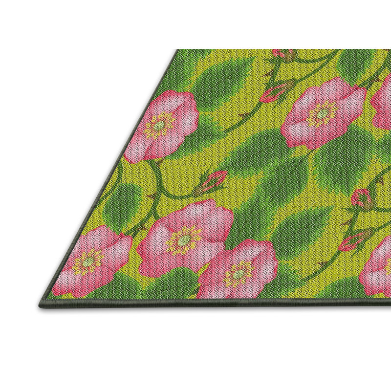 Tapis jaune / vert N'Keal, Rectangle 5 pi x 7 pi