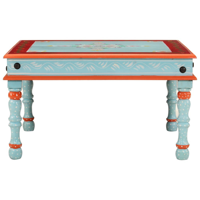 Blayden Solid Wood Four Leg Coffee Table, Blue