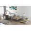 Lit superposé double au-dessus de double avec lit gigogne simple, gris