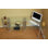 Corner Glass Top Metal Base Computer Desk