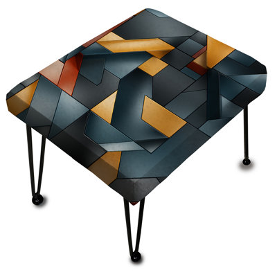 Motif géométrique noir Urban Urban - repose-pieds rectangulaire géométrique