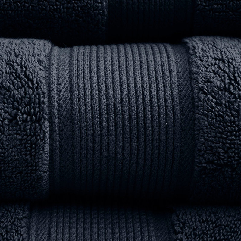 100% Cotton 8 Piece Antimicrobial Towel Set, Black