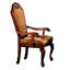 2 chaises avec accoudoirs, siège beige, finition cerisier, arqué, de chaises avec
