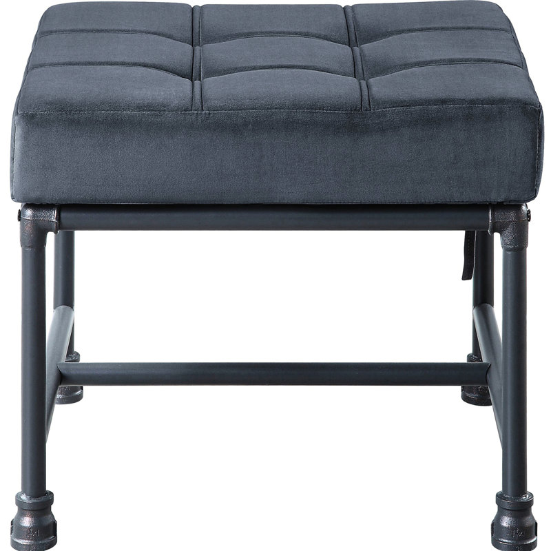 Rectangle gris, conduite d'eau de conception industrielle, dossier en mousse viscoélastique, siège confortable en velours de décor de salon avec mousse D20, look industriel, mobilier