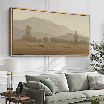 Rustic Countryside " Misty Mountain Landscape Tranquil Nature Scenery Modern Art Calm Warm Extra Large Pictures "