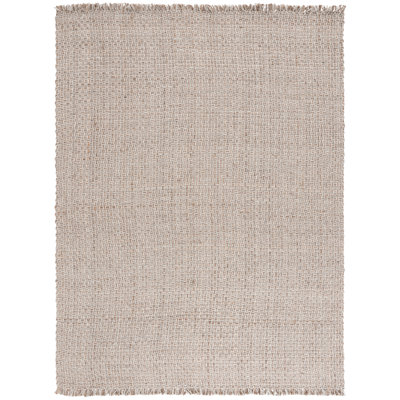 Kerriana Natural Fiber Hand Woven Jute/Wool Solid Color Rug in Brown/Gray