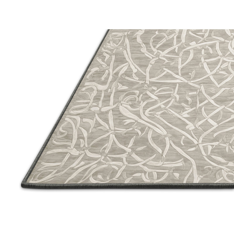 Silky Soft Plush Gray Area Rug, Square 5'