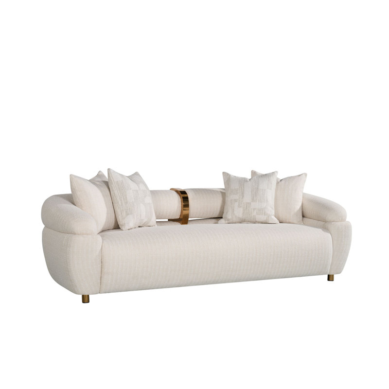 Capri Modern Curved Upholstered Sofa with Deep Seating