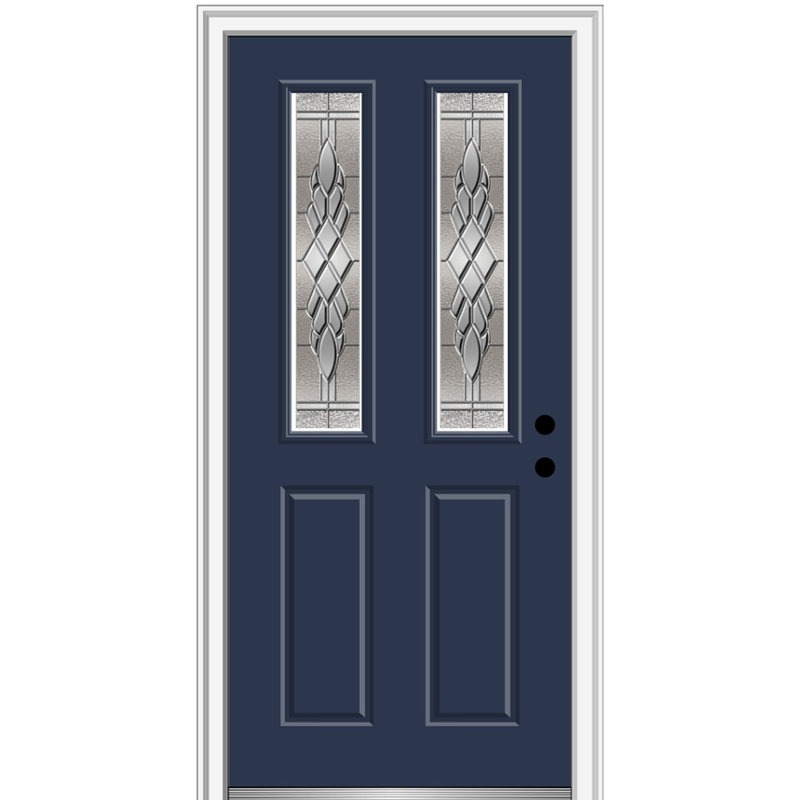 Porte d'entrée pré-montée en fibre de verre 2 panneaux 2 1/2 Grace Grace, Naval, H 80 po x l 36 po x P 1,75po