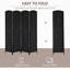 Cloison pliante autoportante noire 6 panneaux 6 pieds