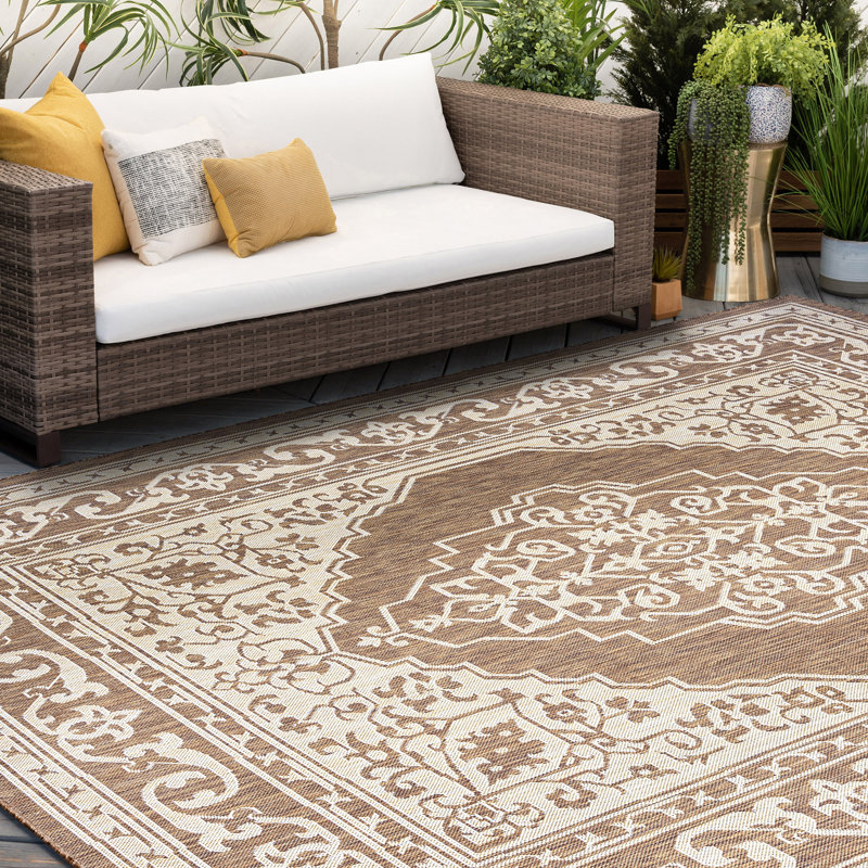 Tapis d'intérieur / extérieur brun Sophie, Rectangle de 2 pi x 3 pi