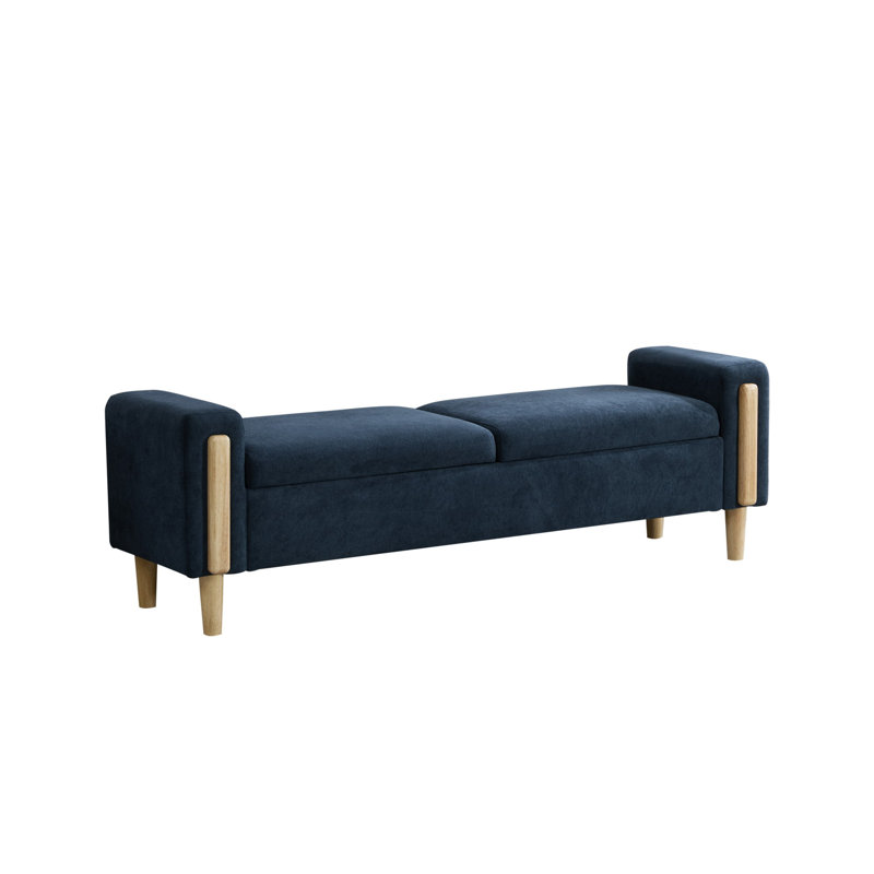 Banc de rangement rembourré moderne Coventry, Blue