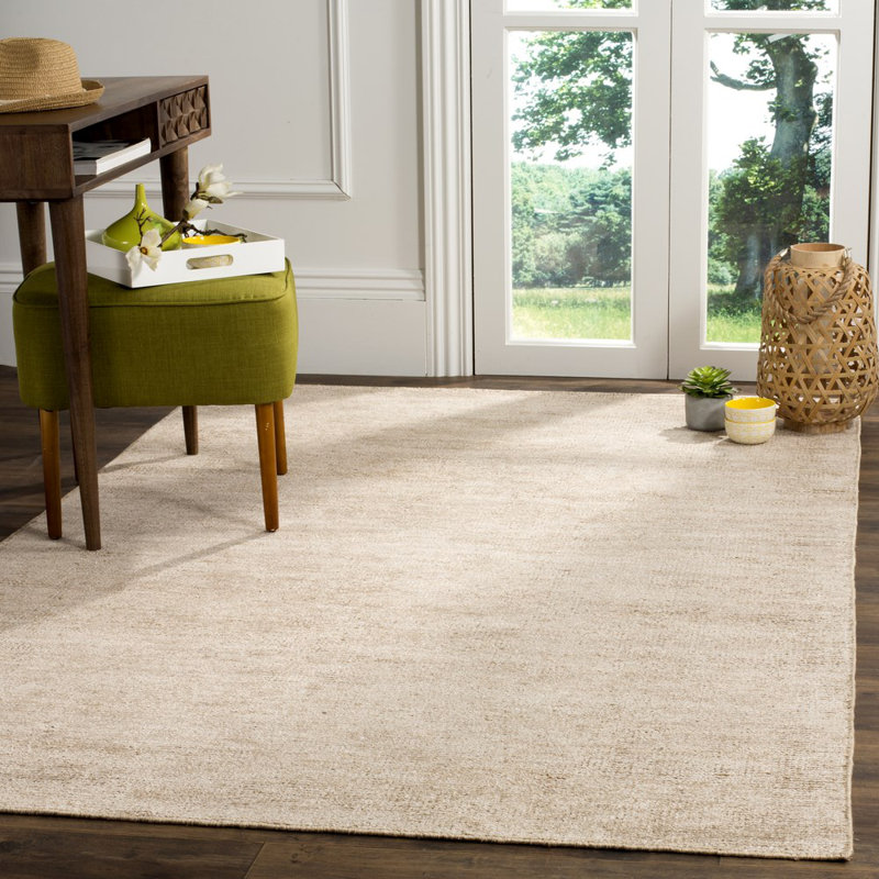 Tapis en viscose / coton de couleur unie McArthur Stone Wash, Rectangle 5 pi x 8 pi