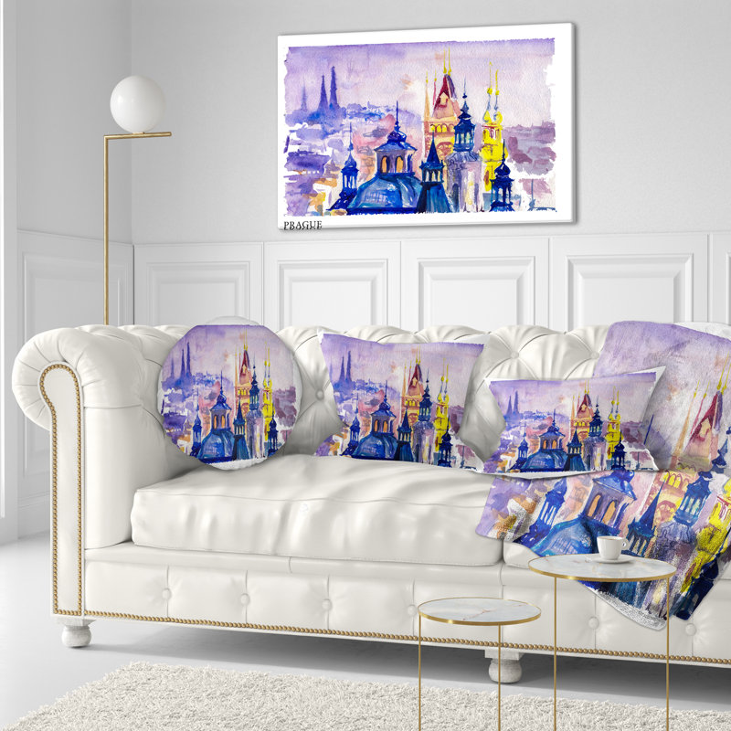 Coussin Cityscape Prague, Rectangulaire, 12 po x 20 po