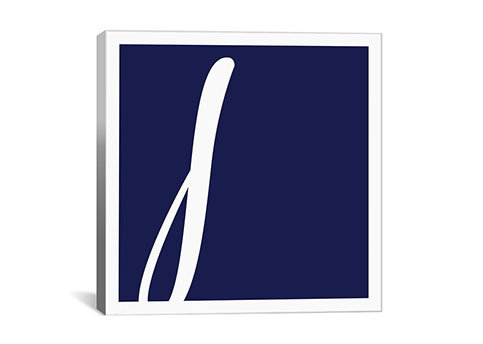 Art textuel sur toile, blanc et bleu, j, H 12 po x l 12 po x P 1,5 po