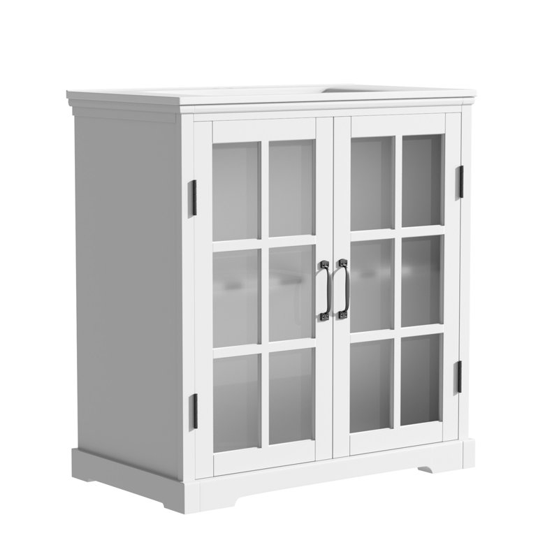 Meuble-lavabo moderne avec lavabo en céramique, Blanc