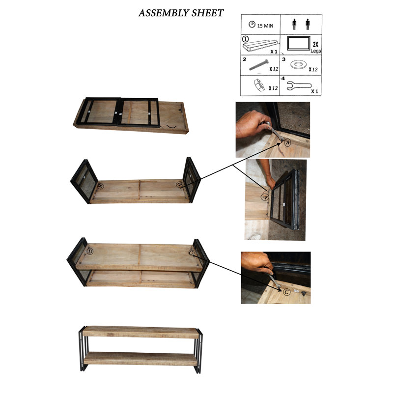 Banc de rangement en bois Faye
