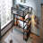 Queen Loft Bed Frame With Desk And With Storage Function Stairs, Metal Material Loft Bed Frames With Led Lighting Function Lights, With Usb Charging Function Ports, Multifunctional Iron Nets And Noise-Free, In Black Finish-342042256