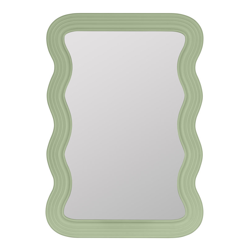 Miroir décoratif en bois manufacturé Axinia, Avocado