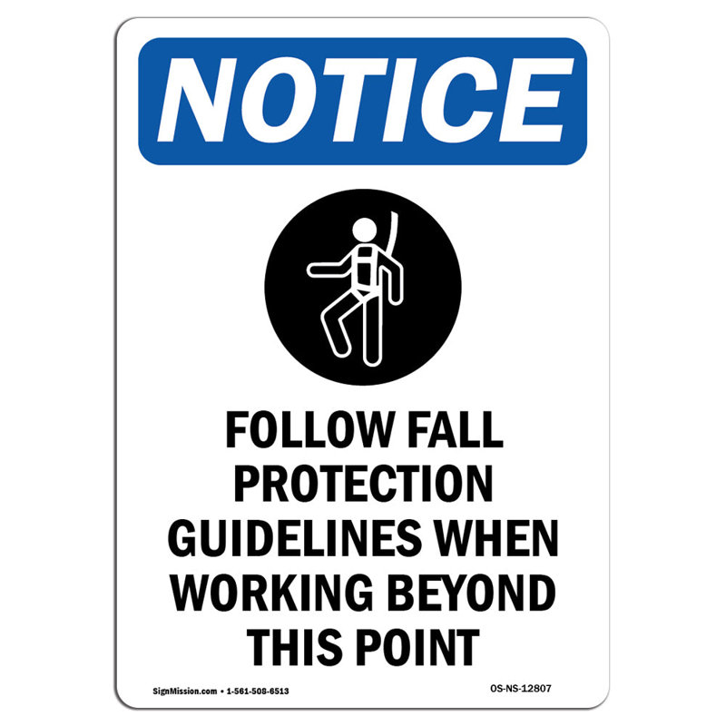 Follow Fall Protection Sign