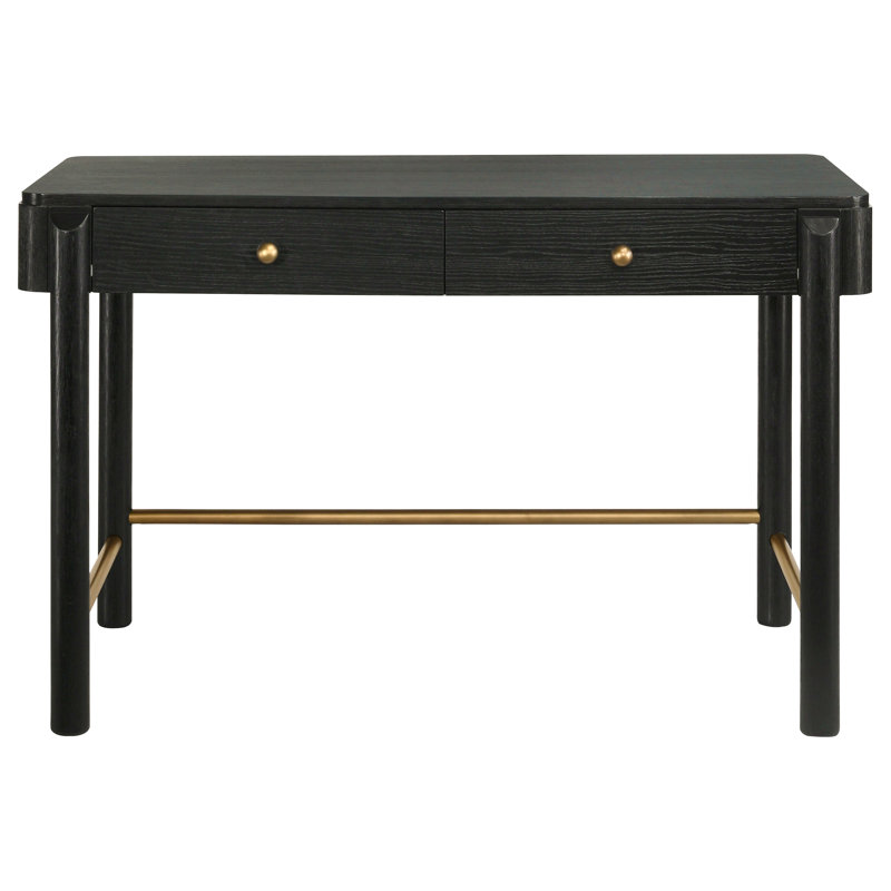 Black 2-Drawer Vanity Desk Makeup Table For Bedroom