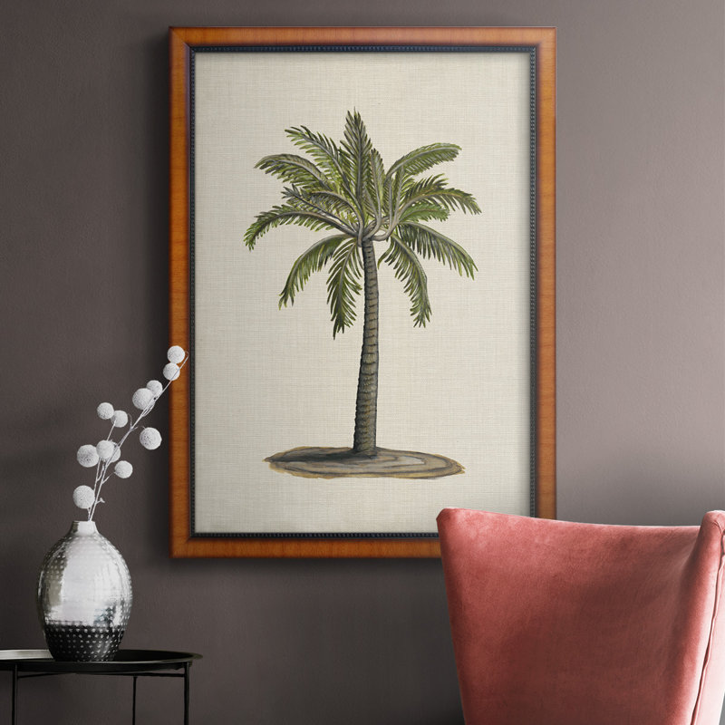 Toile encadrée de qualité supérieure AU CH British Palms I - prête à être accrochée, H 20 po x l 16 po x P 2,5 po
