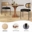 Chaises de salle à manger en rotin avec sièges rembourrés, chaises d'appoint sans accoudoirs de style Mid-Century avec structure en métal (ensemble de 2), noir-692066412