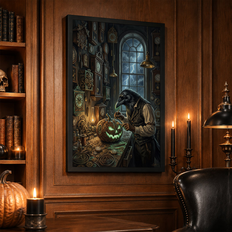 Art mural sur toile Steampunk Raven, H 36 po x l 24 po