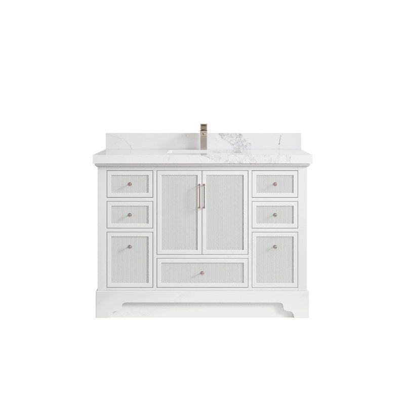 Alys 48 " W Freestanding Standard Free Standing 1 Single Vanity Bathroom Vanity With Quartz Top