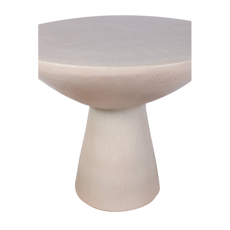 Sunburst Outdoor Round Side Table, Olive Semi Gloss