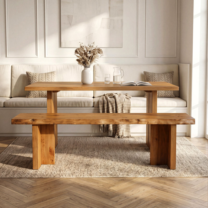 55 Inch Wood Dining Bench