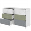 Liston 6 Drawer Chest with Custom Green and Pink Panel Design