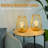 Metal Cordless Table Lamp - 8'' Tall Set of 2 Cage Shape Battery Operated Lamp-1707159453
