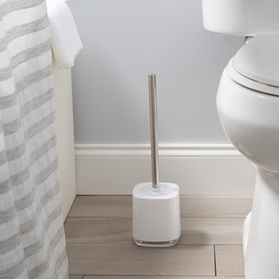 Bath Bliss Plastic Toilet Brush And Holder